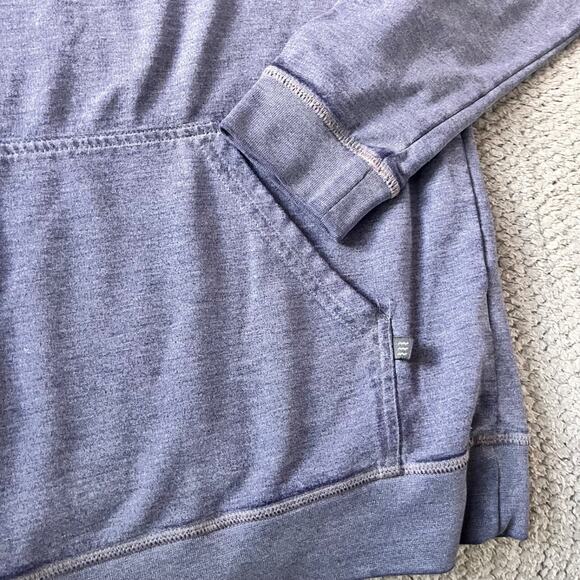 Free Fly Long Sleeve Hoodie Size M Blue Bamboo Front Pocket Lightweight Mens - Picture 4 of 4